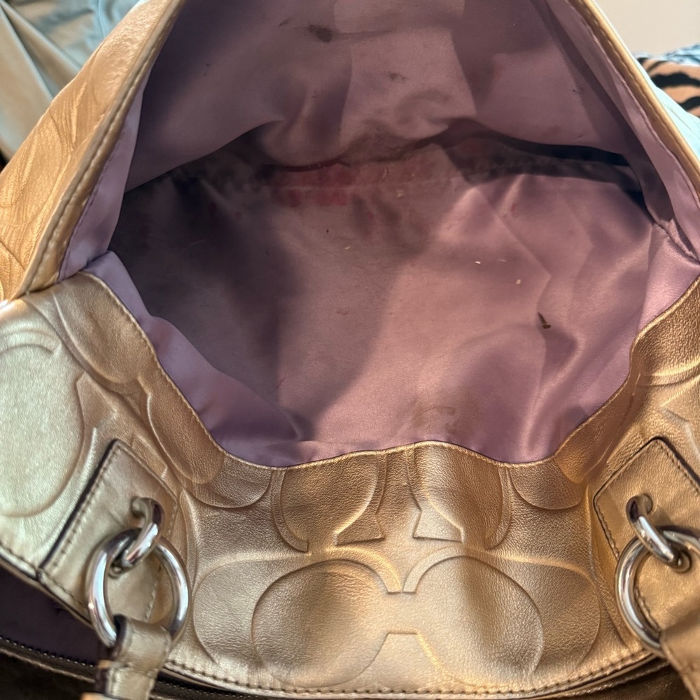 Coach Metallic Gold Monogram C Purse - Picture 16 of 16